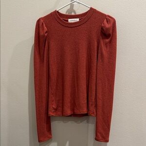 Treasure and Bond Women's Pumpkin Orange Long Sleeve Top